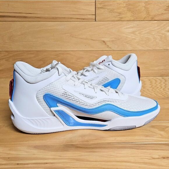 Jordan Tatum 1 White Red Blue Archer Ave St. Louis Basketball Shoes DX5573-100 - Picture 8 of 13